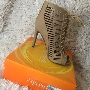 Tan high heels